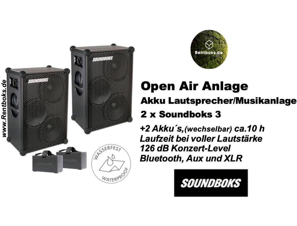 2x Soundboks 3 in Stereo Set Mieten Soundboks 3 & 4 Mieten, Bluetooth Akku Lautsprecher, Akku PA Anlagen | Musikanlange Powerstation Musikbox, Akku-Boxen, Bluetooth Box, Stereoanlage in Berlin