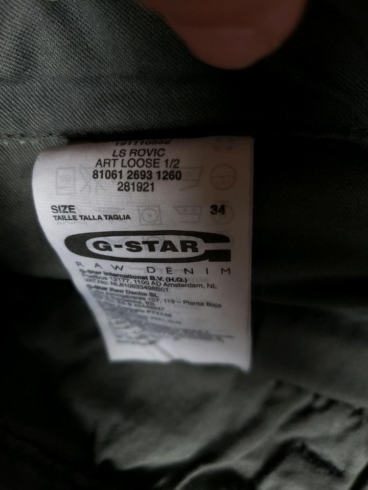 Herrenhose Bermuda Gstar Raw  34 in Hennef (Sieg)