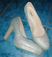 ❤️ NEUW. Jumex Glitter High Heels gr. 39 - Silber ❤️ Sachsen-Anhalt - Mansfeld Vorschau