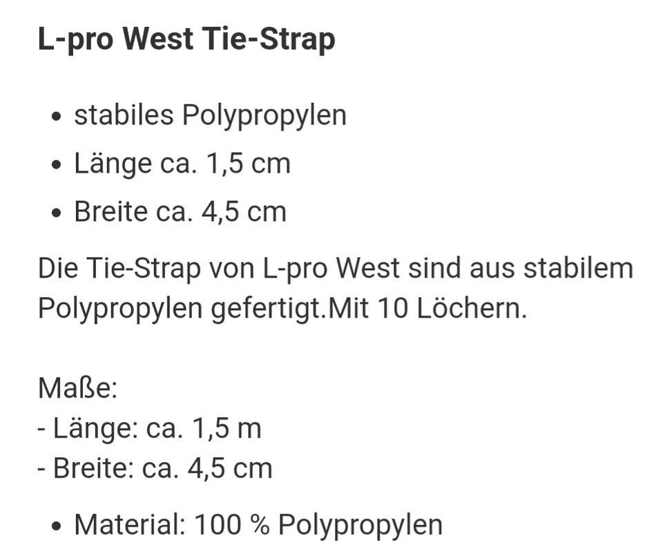 Tie Straps und Off Billet Nylon in Maierhöfen Allgäu