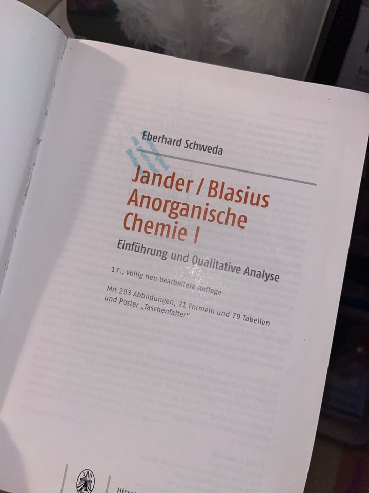 Jander Blasius Anorganische Chemie in Oldenburg