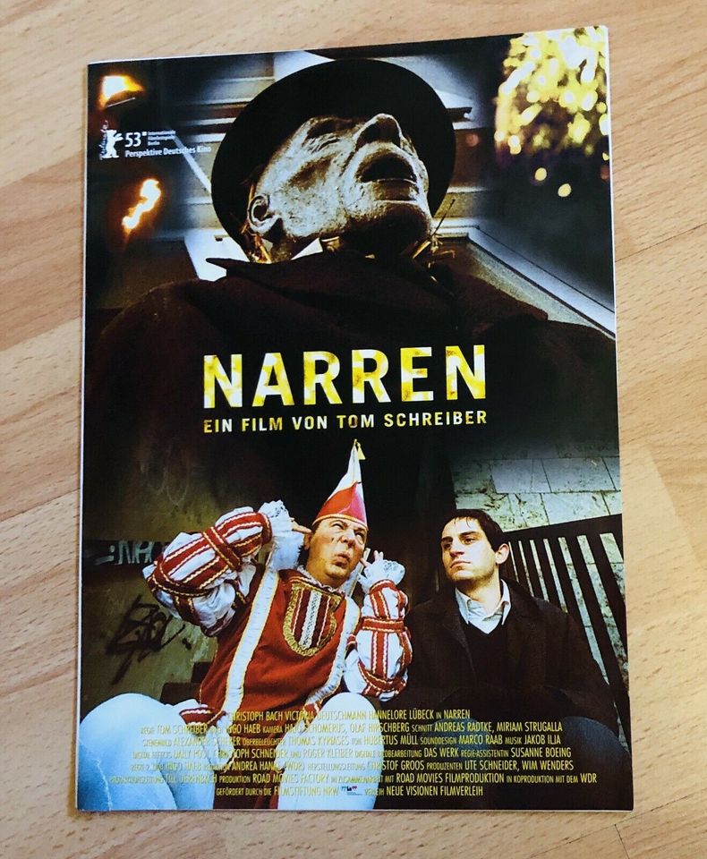 Kino Aushang Plakat: Narren Poster Wim Wenders Film Plakat in Köln