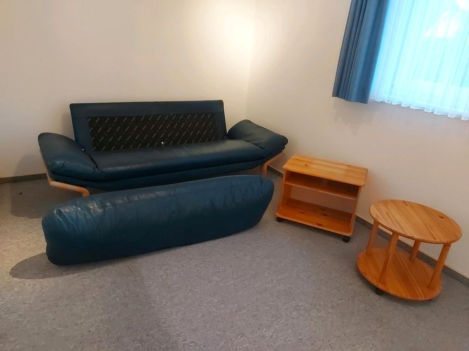 Blaues Echtleder Sofa Couch Leder in Fehmarn