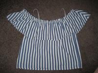 Bluse - Mango - Carmen-Bluse - blau weiß Streifen - S - 36 Niedersachsen - Hameln Vorschau