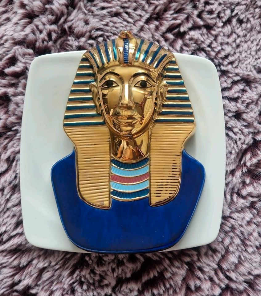 22k Vergoldet Altägyptische Pharaonen Buste Teller Wandteller in München