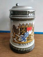 Bierkrug Motiv Bayern, Org. Gerzit, mit Zinndeckel Bayern - Schwabach Vorschau