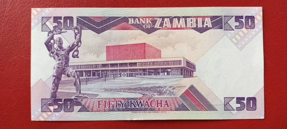 Geldschein, Banknote, Zambia / Sambia, 50 Kwacha,1986,Bankfrisch in Schweigen-Rechtenbach