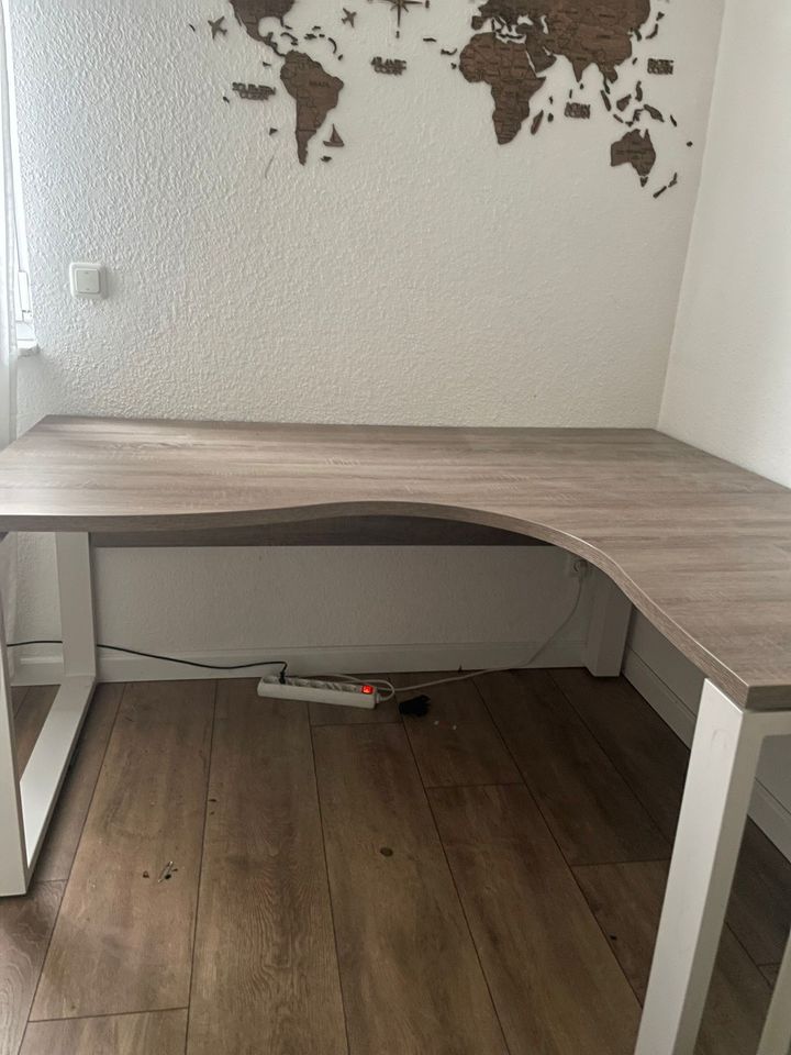 Büro Ecktisch 160x140cm mit Metallgestell in Eich