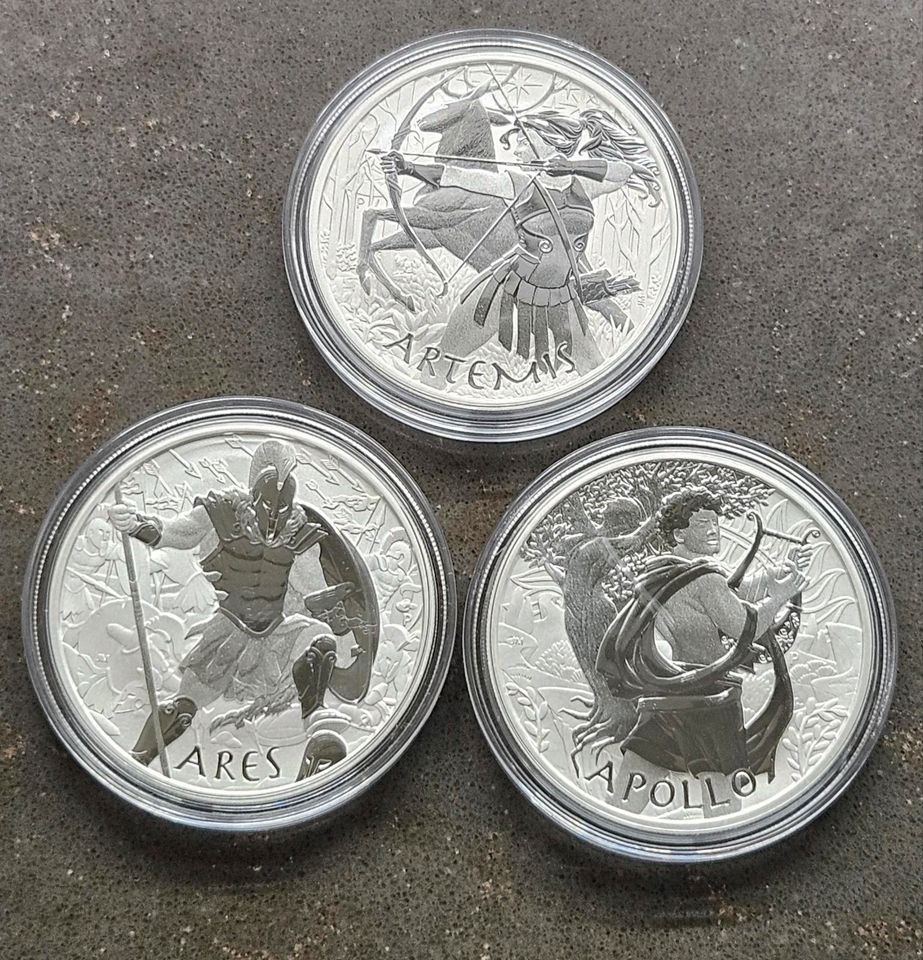 9x 1 Oz Gods of Olympus Serie Tuvalu Perth Mint Ag 9999 in Regensburg