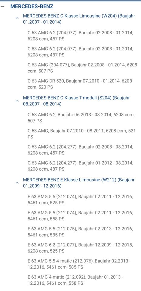 A 0074209320 Bremsbeläge Mercedes AMG c53 E63 CLS HINTEN in Wedemark