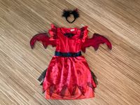 Kostüm Teufel Gr. 140 Kleid mit Flügel und Hörnern rot schwarz Schleswig-Holstein - Itzehoe Vorschau
