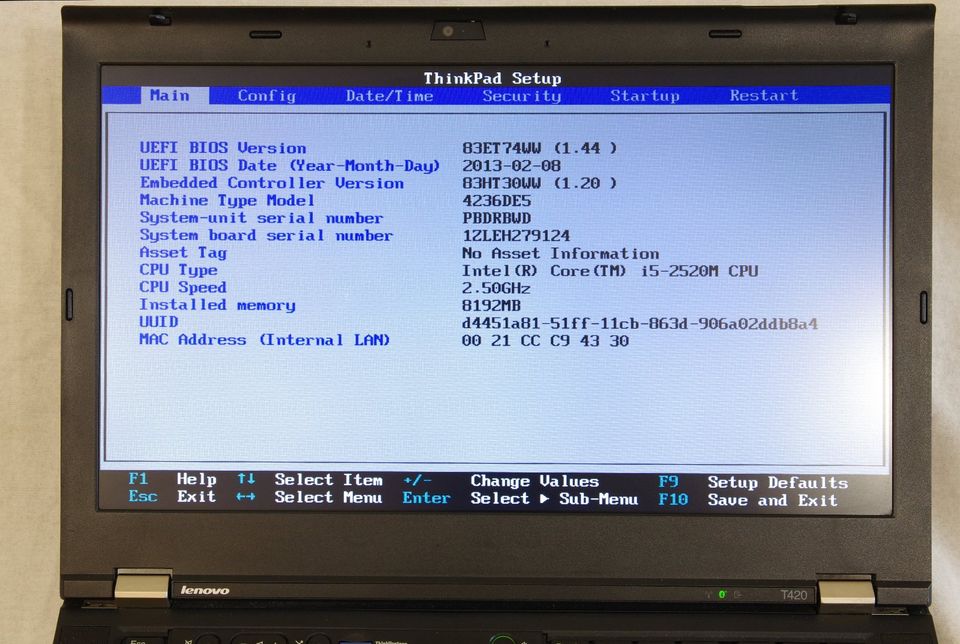 Lenovo ThinkPad T420 240GB SSD 8GB RAM HD+ i5 2520M W10 Pro in Wachenroth
