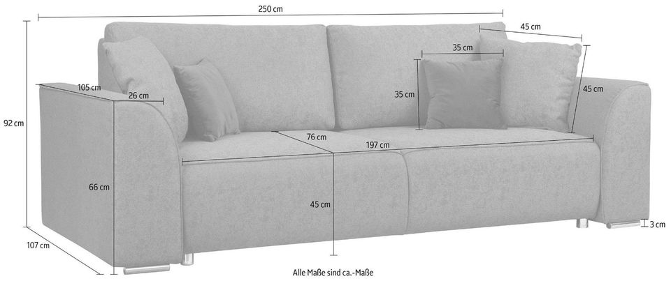 Neu INOSIGN 3-Sitzer Couch ohne Hocker / 1371 in Bremen