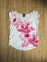 H&M Umstandsshirt in XS hellgrau meliert Blumen pink Sachsen-Anhalt - Halle Vorschau
