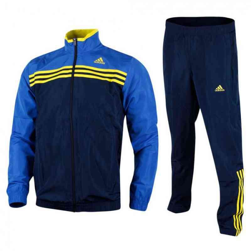 Adidas Sport Trainingsanzug, blau, dunkelblau & gelb | Größe L in Unna