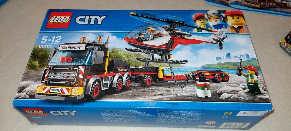 Lego City Schwertransport LKW mit Anhänger und Hubschrauber 60183 in Liebenwalde