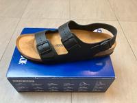 Birkenstock Sandalen, Milano, schwarz Leder, Größe 48, schmal Kiel - Wellsee-Kronsburg-Rönne Vorschau