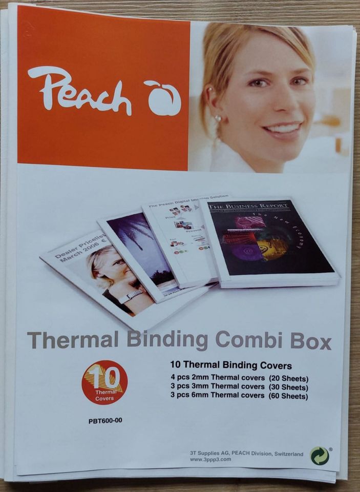 Thermal Binder Thermalbindegerät PB200-61 Peach Neu + 10 Covers in Schönfels Gem Lichtentanne