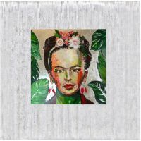 Original Bild Acryl Gemälde Frida Kahlo Gesicht Porträt Silber Nordrhein-Westfalen - Porta Westfalica Vorschau