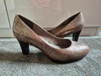 TAMARIS Pumps Leder High Heel Braun / Gold Touch IT - Gr. 38 Niedersachsen - Meppen Vorschau