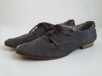 TAMARIS Halbschuhe Gr. 39 Blau navy Leder Budapester Schnürer Sachsen - Bautzen Vorschau