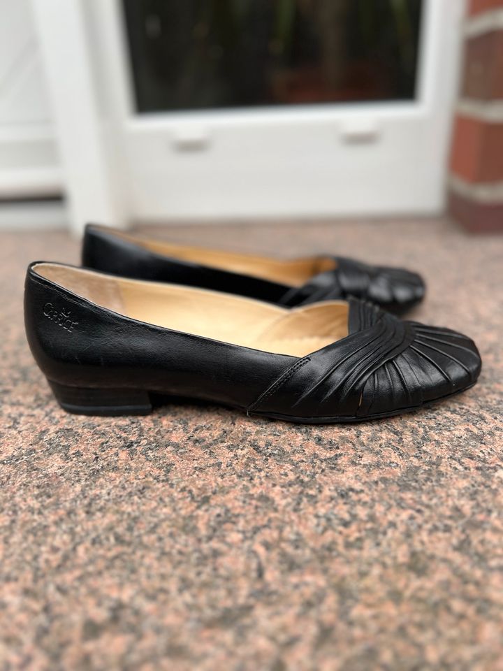 Caprice schwarze Ballerina Damen Leder Slipper Gr. 38 in Wistedt