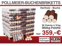 Hart-Holzbriketts Pollmeier Buche 960kg-Palette für Thüringen und Umgebung Thüringen - Herbsleben Vorschau