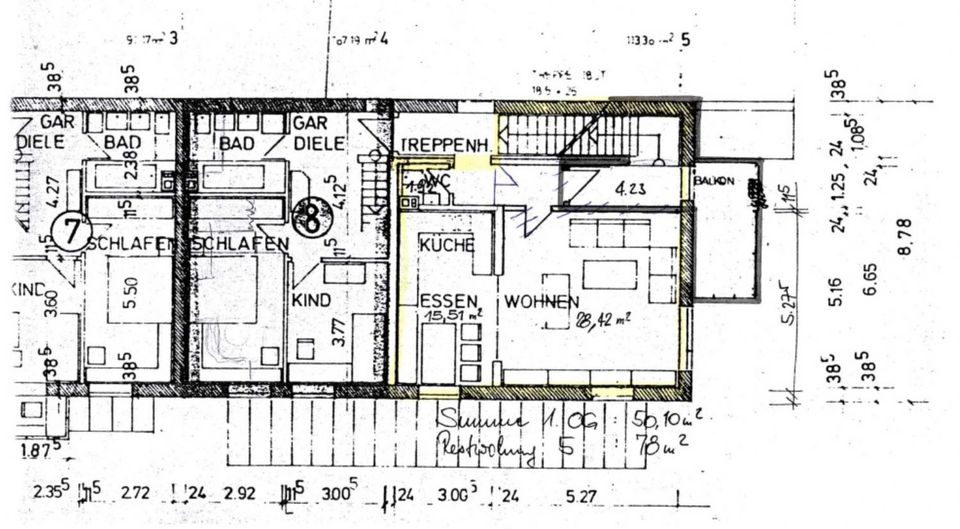 Großzügige Maisonette-Wohnung auf 3 Ebenen (130 m²) im Zentrum von Feucht in Feucht