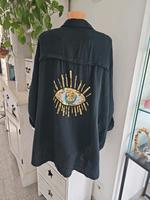 Musselin Bluse Tunika Longbluse oversize Pailletten Auge schwarz Nordrhein-Westfalen - Heiden Vorschau