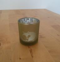 Kerzenhalter/Teelicht, Glas, grün, silber, rund, Fuchsmotiv Baden-Württemberg - Gerlingen Vorschau