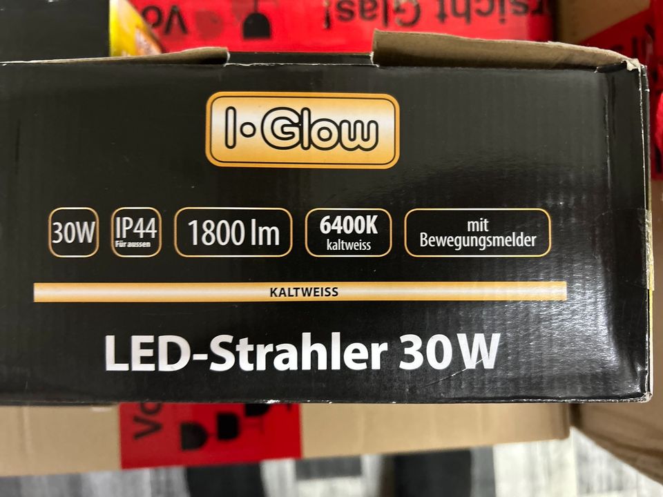 30w LED Strahler Fluter 6400K Kaltweiss mit Bewegungsmelder in Groß-Gerau