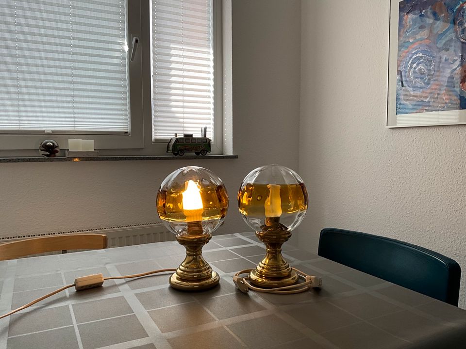 2 Oberglas Austria Tischlampen 60-70er Jahre alt in Essen