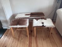 2 Hocker mit Ponyfell, Holz Chalet Alpen Eimsbüttel - Hamburg Harvestehude Vorschau