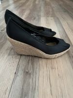 H&M Wedges Keilabsatz Peeptoes schwarz Satin Gr. 38 nur 4€ Bayern - Germering Vorschau