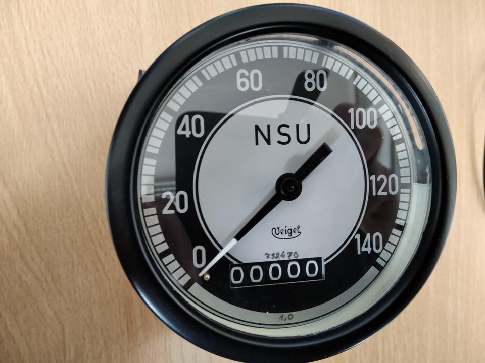 speedometer tachometer VEIGEL 120 140km NSU OSL 251 501 601 in Wolfsgrün