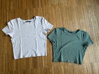 Zara T-Shirt Top cropped kurz flieder lila violett grün petrol S Rheinland-Pfalz - Bodenheim Vorschau