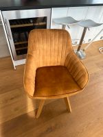 6x Drehbarer Stuhl senfgelb aus Samt, Buchenholz Beine München - Pasing-Obermenzing Vorschau