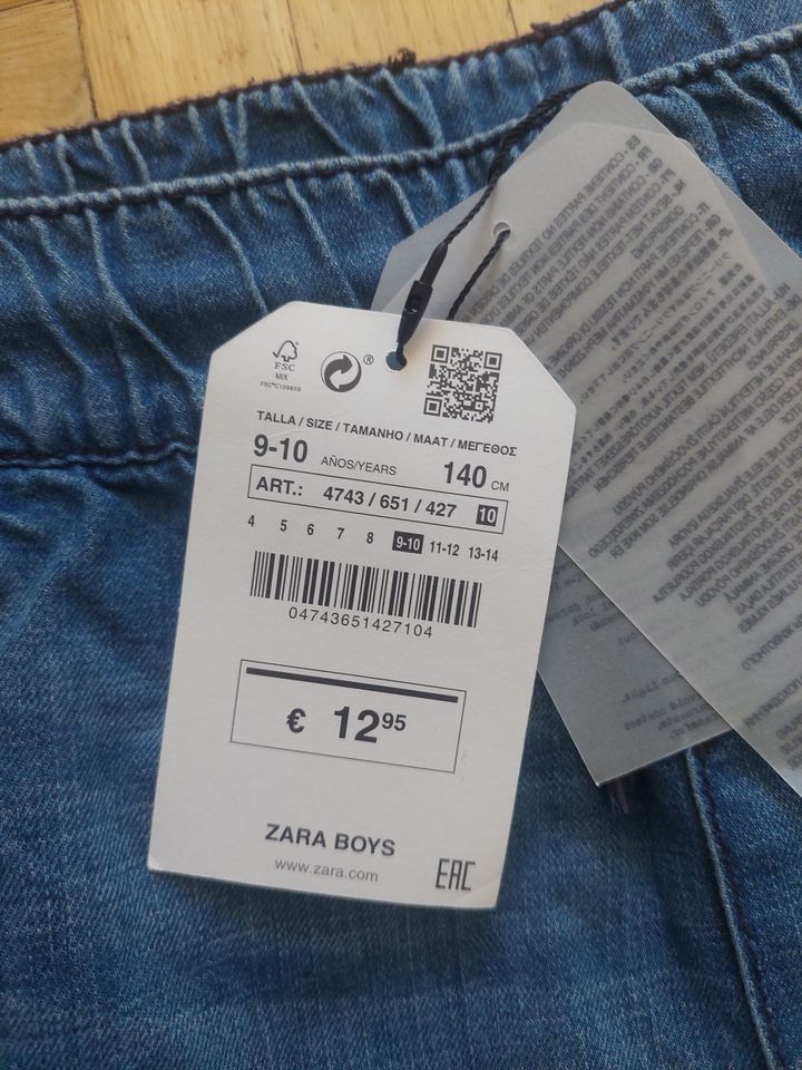 NEU Shorts ZARA Gr. 140 Jungs blau kurze Hose Jeans Jeanshose Jea in München