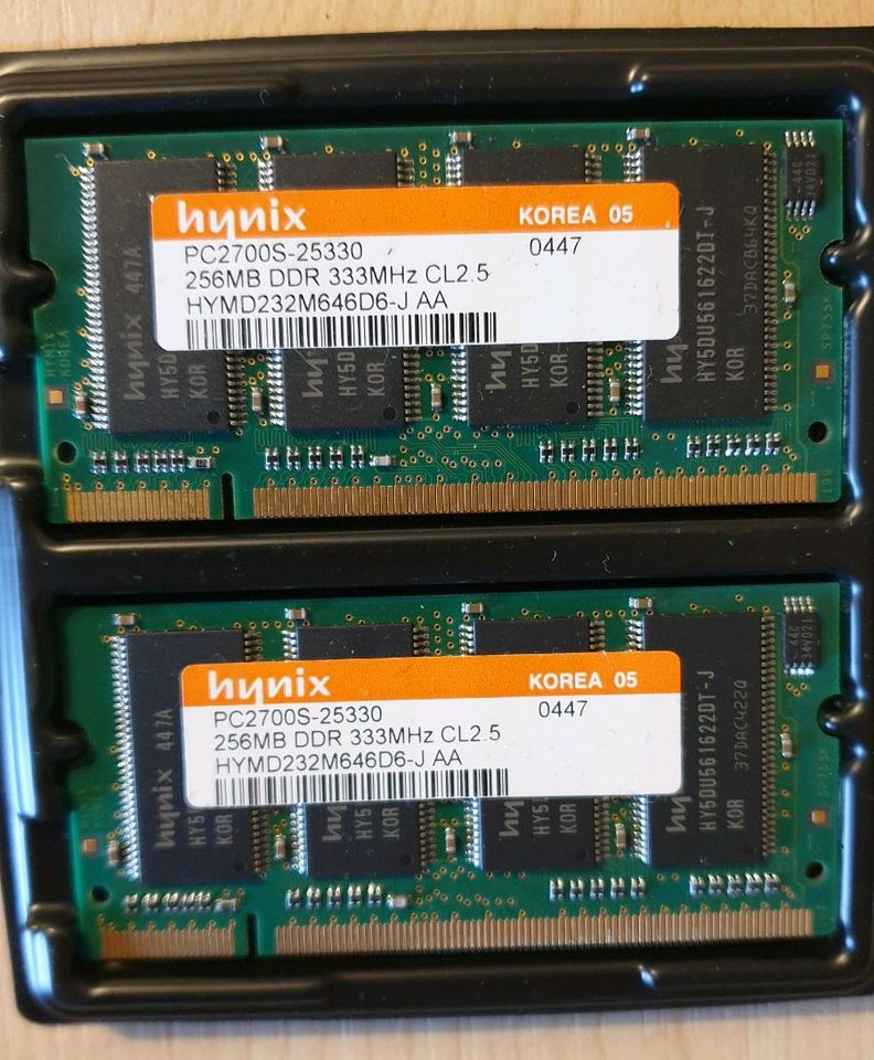 2x 256MB (=512MB) RAM Hynix PC2700S SO-DIMM 4x256MB 2GB 200 PIN in Berlin