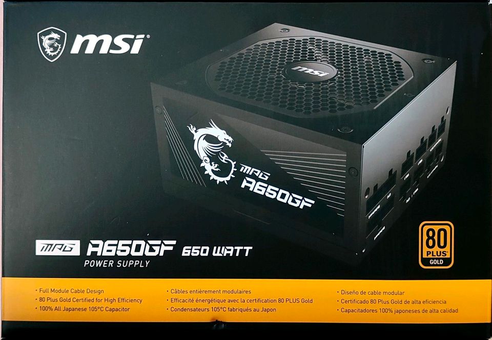 MSI MPG A650GF 650W Netzteil 80+ Gold vollmodular | Wie Neu in Hamburg