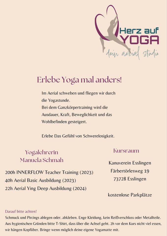 Aerial Yoga Anfänger Workshop Tuchyoga in Wernau