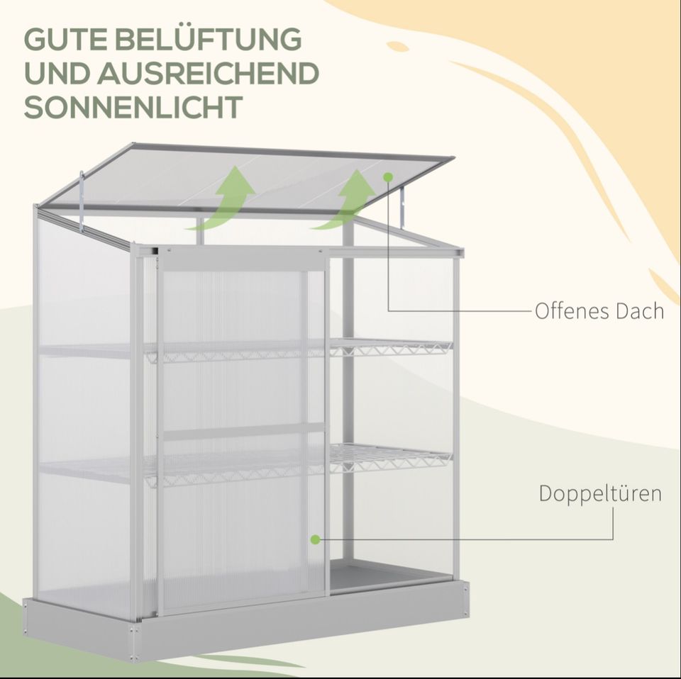 Gewächshaus mit Fundamentrahmen, Polycarbonat- in Kassel