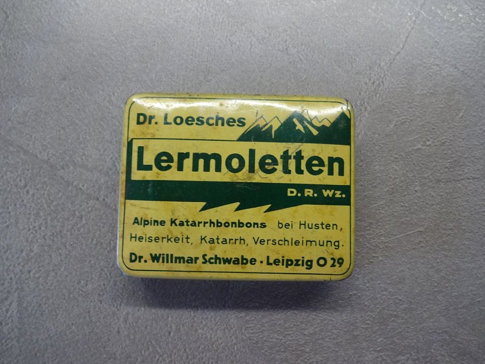 Blechdose Lermoletten in Prießnitz