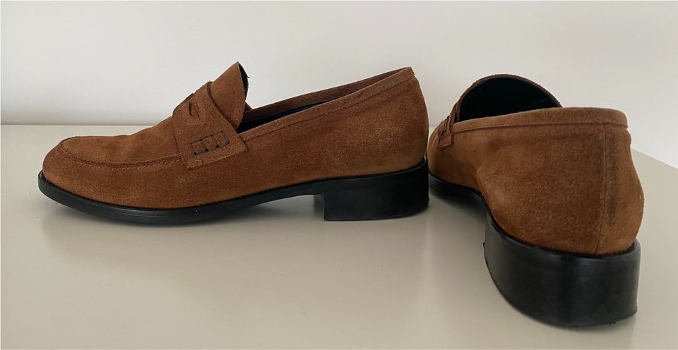 Konstantin starke Penny loafer Wildleder Cognac Gr. 39 in Düsseldorf