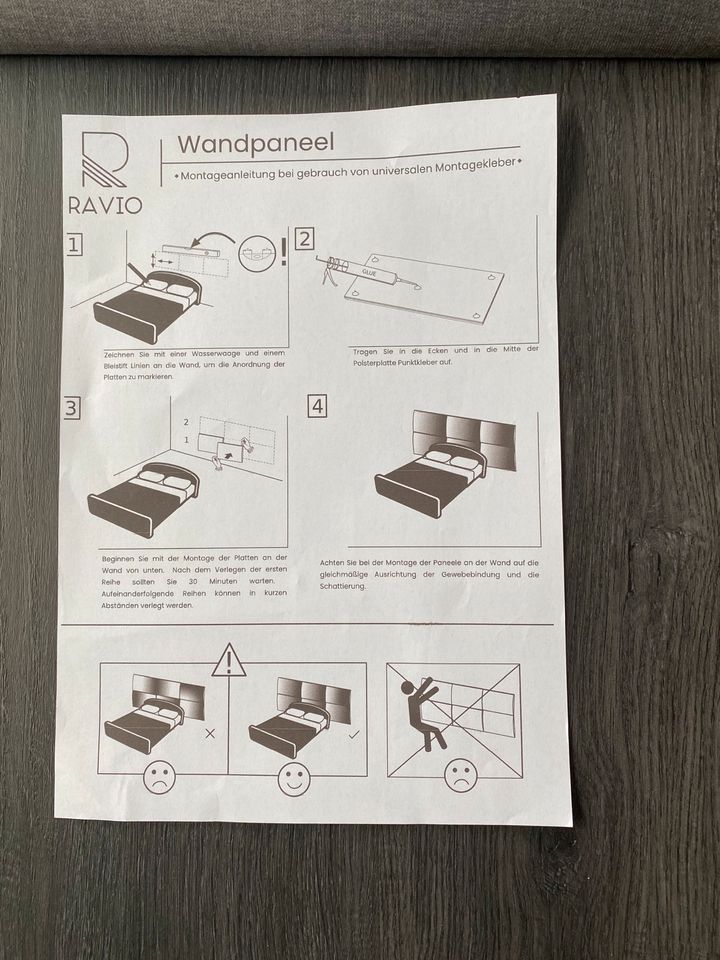 RAVIO Wandpaneel Gepolstert Wandpolster