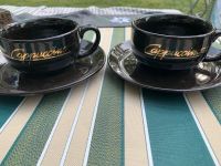 2 schwarze Cappuccino Tassen + extra Milchkännchen Sachsen-Anhalt - Elbe-Parey Vorschau