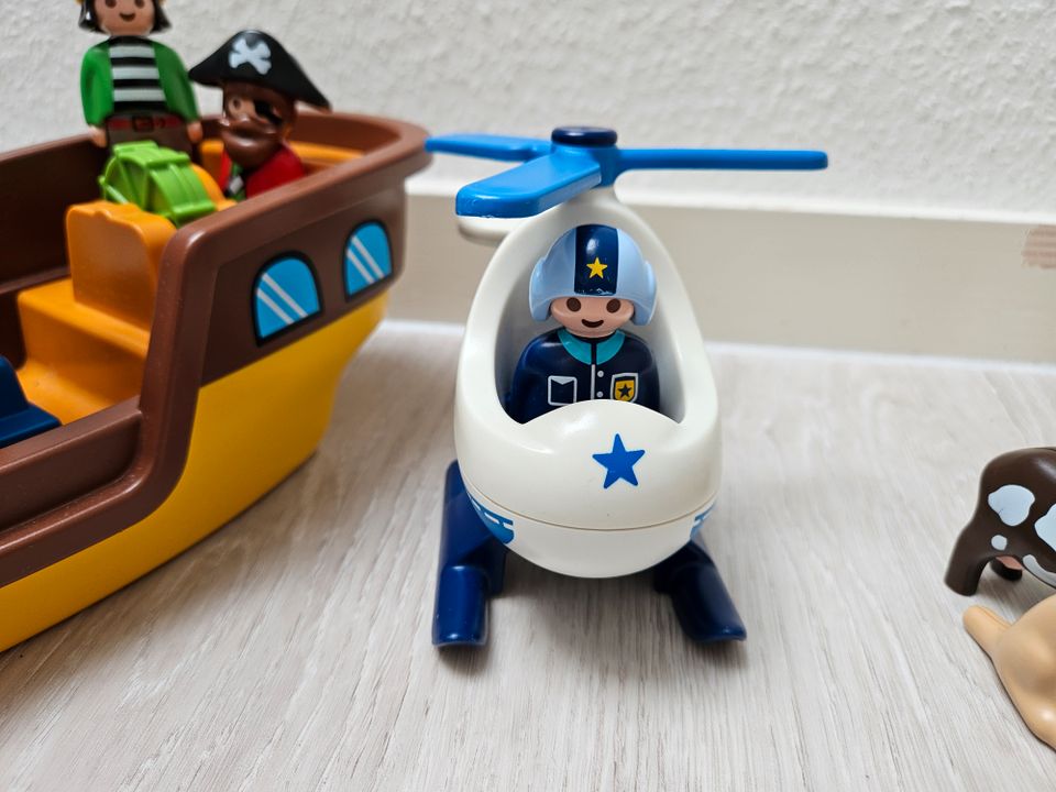 Playmobil 1*2*3  Piratenschiff / Hubschrauber / Bauernhoftiere in Mainz