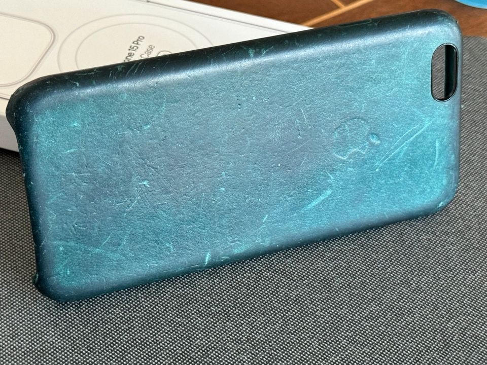 Original Apple Leather Case iPhone 6s Marine Blue petrol türkis in Leipzig