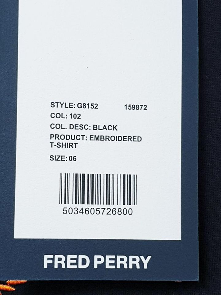 Fred Perry T-Shirt Gr XS/32/34 NEU mit Etikett in Aglasterhausen