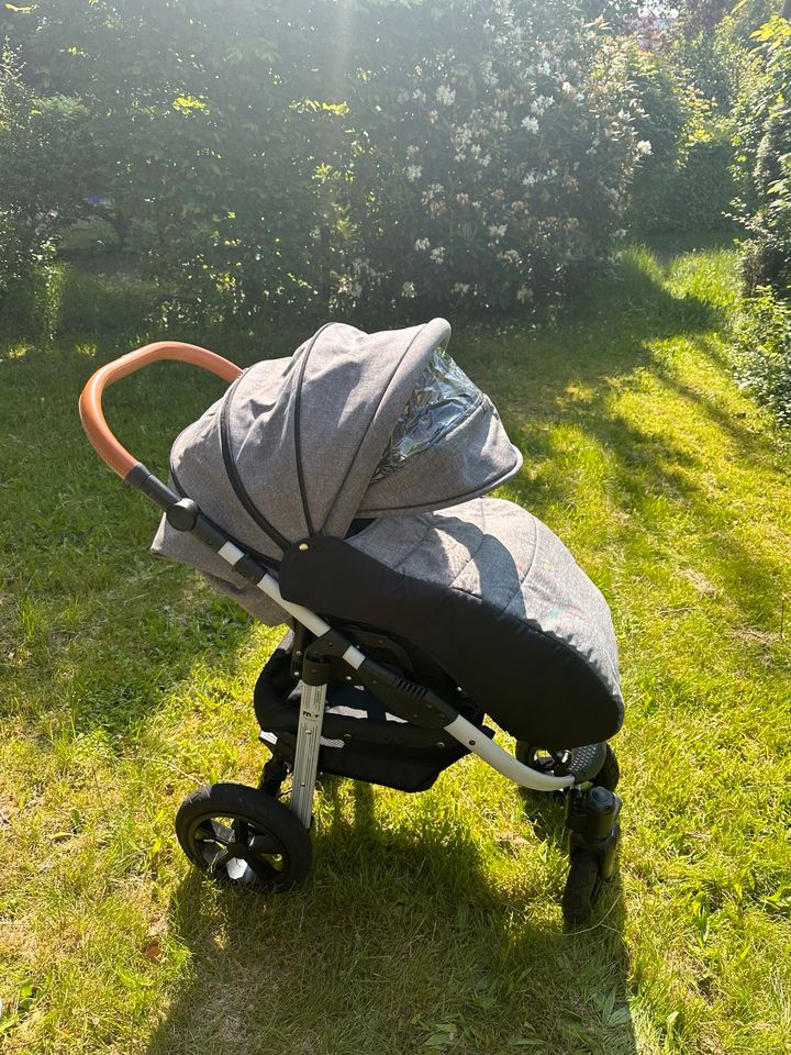 Kombi Kinderwagen MyJunior Plus denim 3in1 grau/schwarz in Hamburg